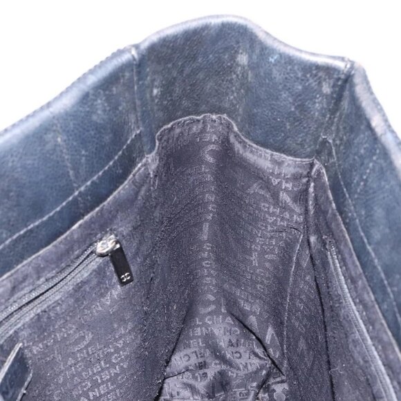 CHANEL Choco Bar COCO Mark Hand Bag Canvas Black Silver - Picture 13 of 16